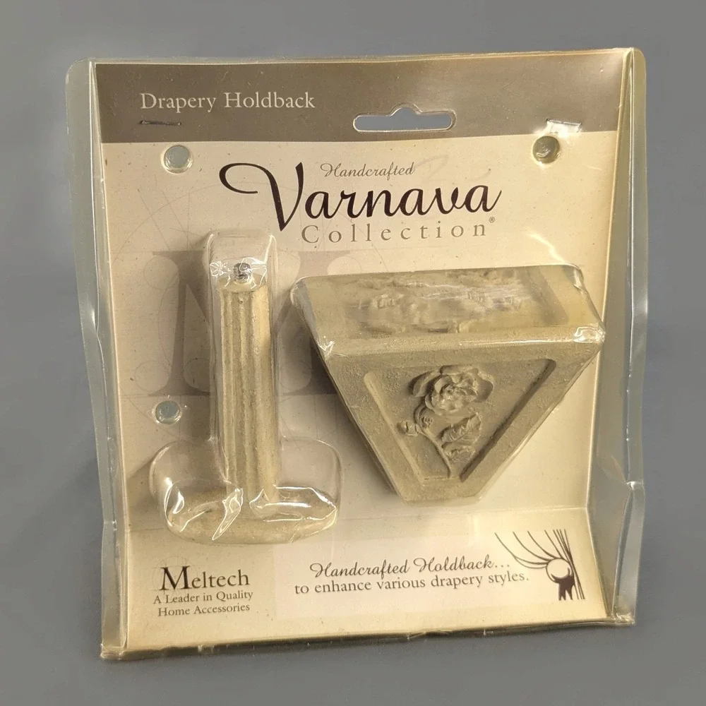VTG Meltech Varnava Collection Rose Drapery Holdback Cream Pyramid VCH-205-AB